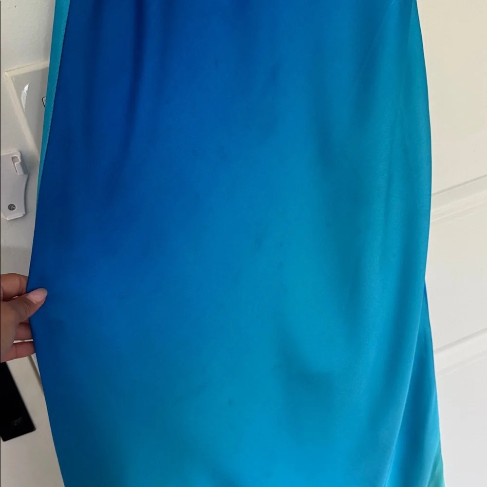 12th Tribe Mirabella Blue Satin Sorbet Maxi Dress - Picture 7 of 9